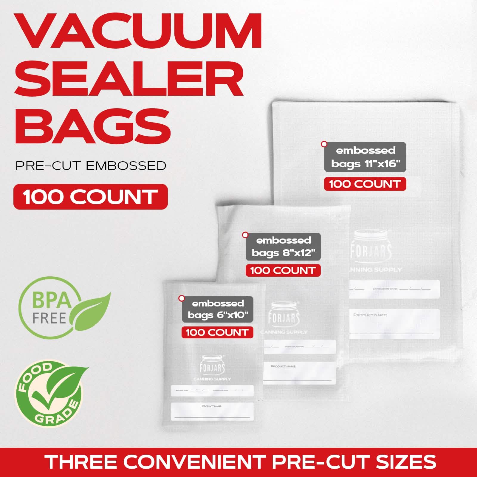 Forjars® 100-Count 6x9 Vacuum Sealer Bags – 7.5 Mil Thick - Image 2