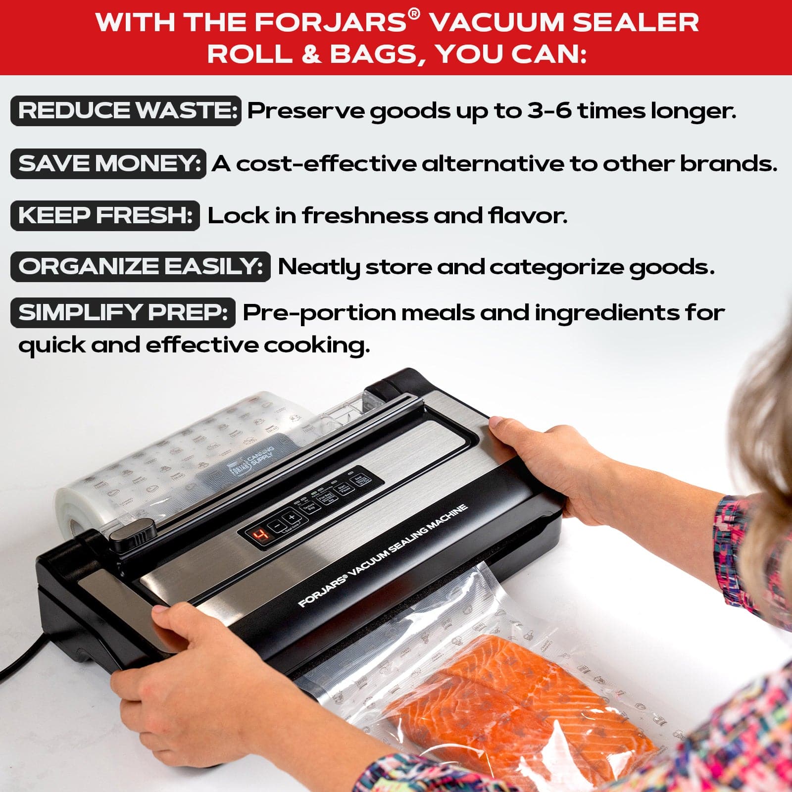 Forjars® 100-Count 6x9 Vacuum Sealer Bags – 7.5 Mil Thick - Image 4