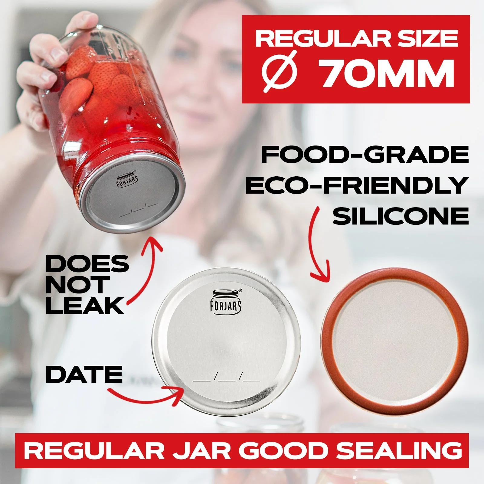 Forjars® - 100 Regular Mouth Canning Lids - Image 3