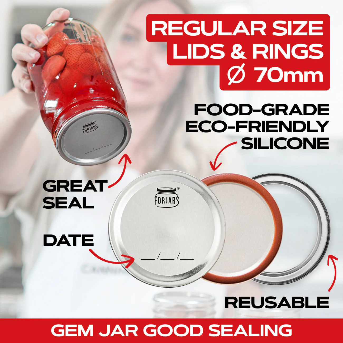 Forjars® 1000-Count: Regular & Wide Mouth Canning Lids - Image 3