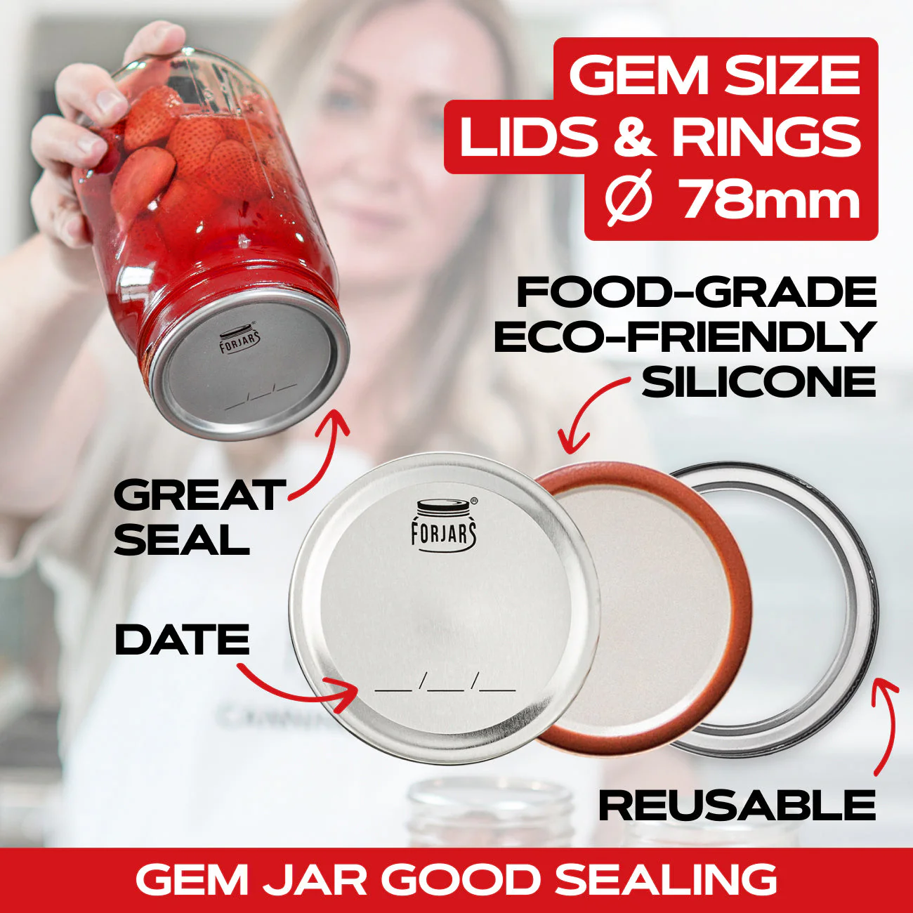 Forjars® - 50 Gem Size Lids - Image 2