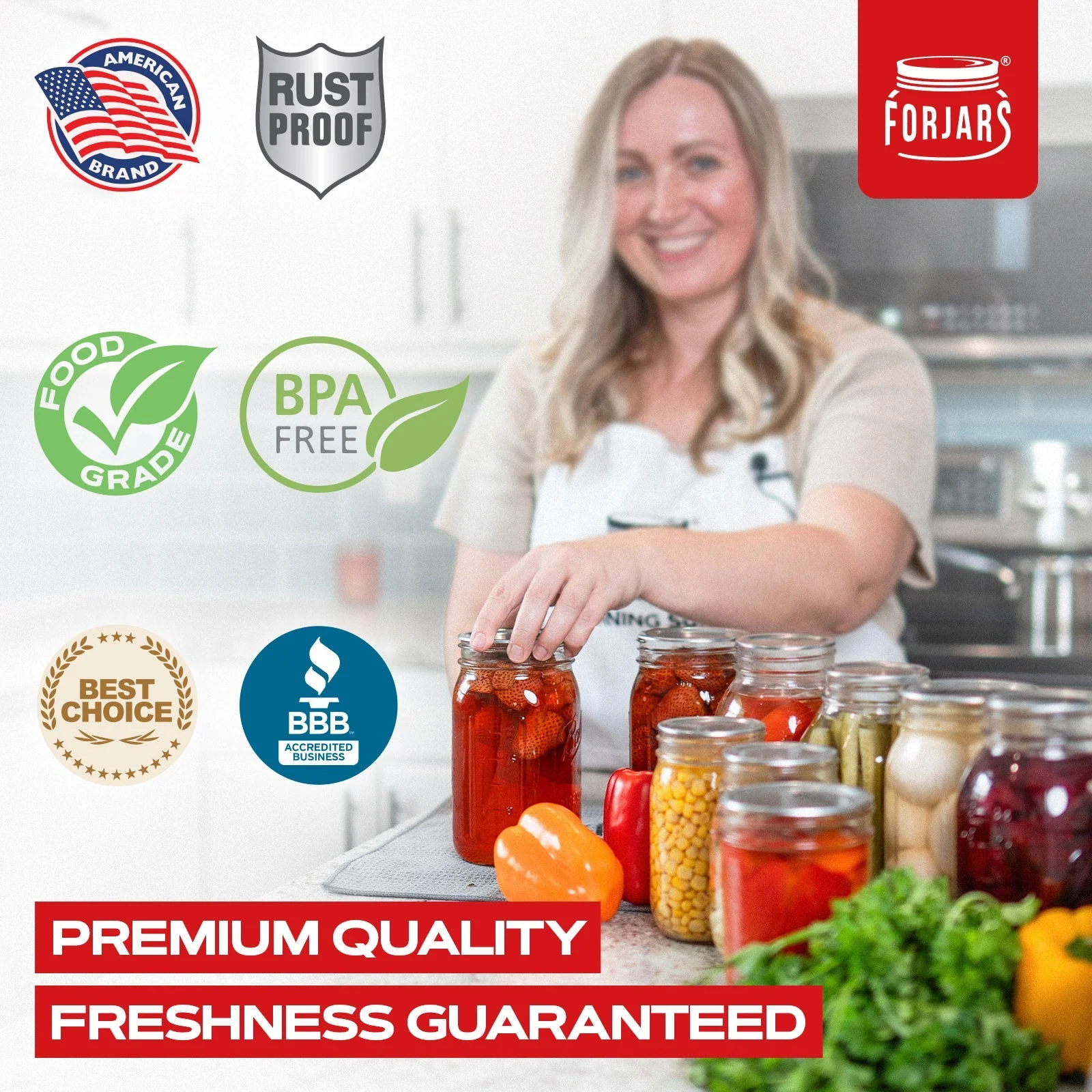 Forjars®  - 500 Wide Mouth Canning Lids - Image 4