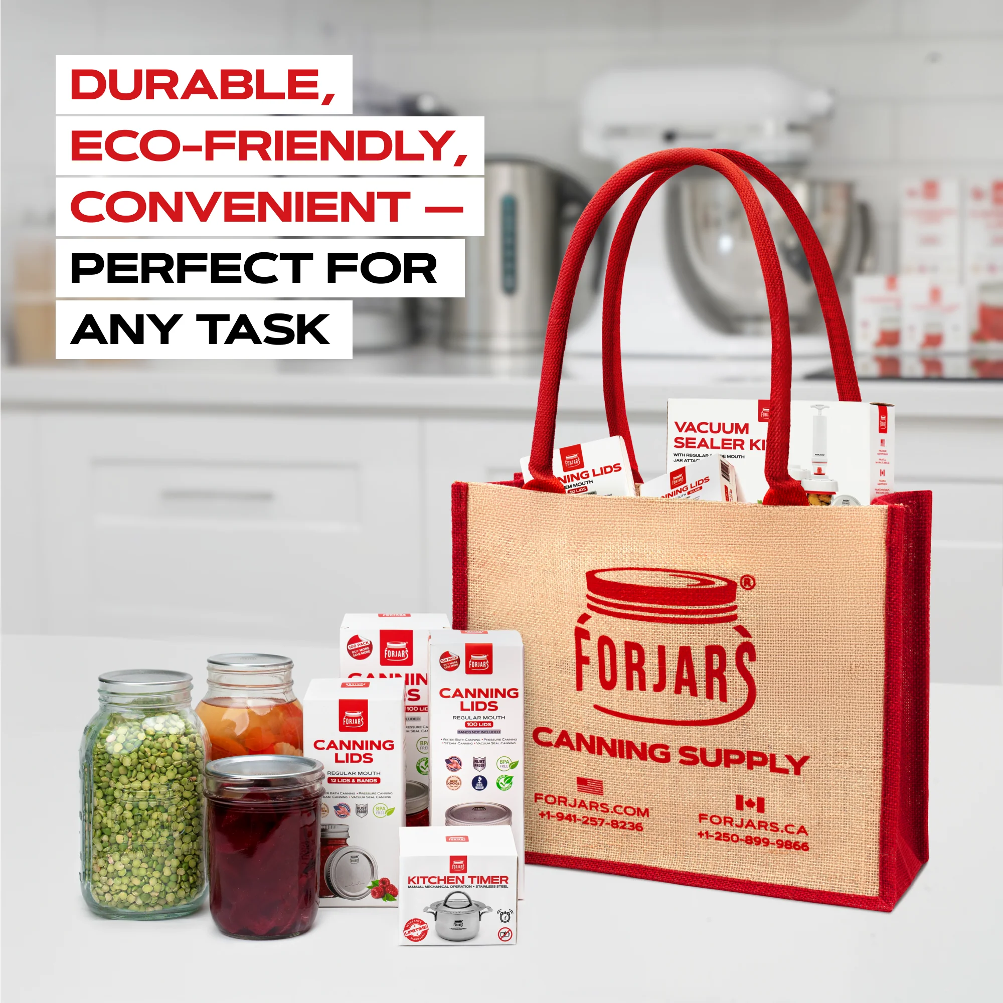 Forjars®  Reusable Burlap Tote Bags - Image 5