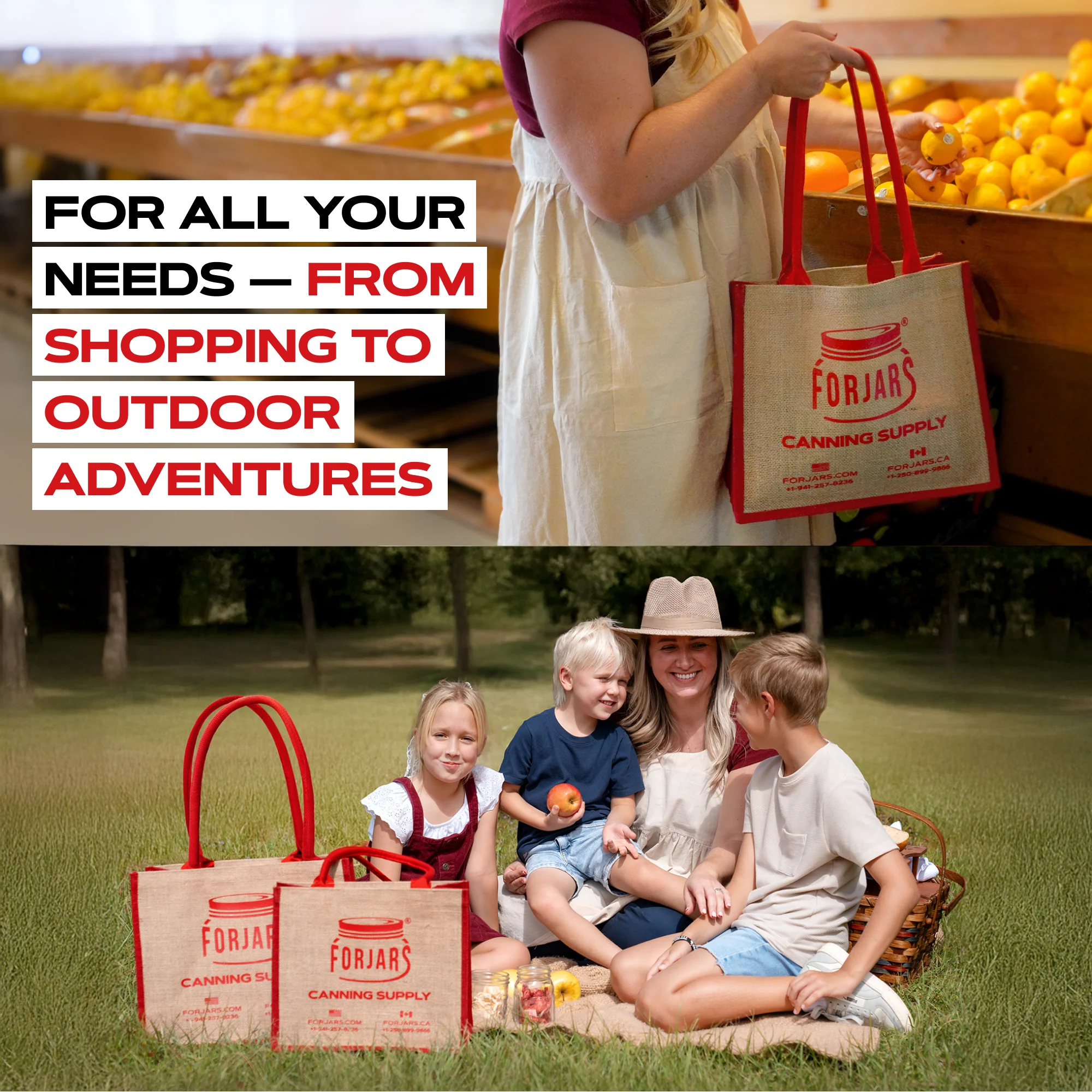 Forjars®  Reusable Burlap Tote Bags - Image 6