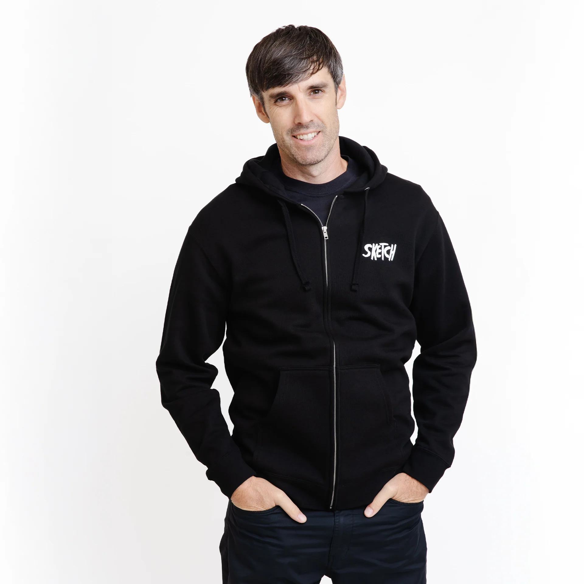 SKETCH Full Zip Wolf Hoodie - Image 3