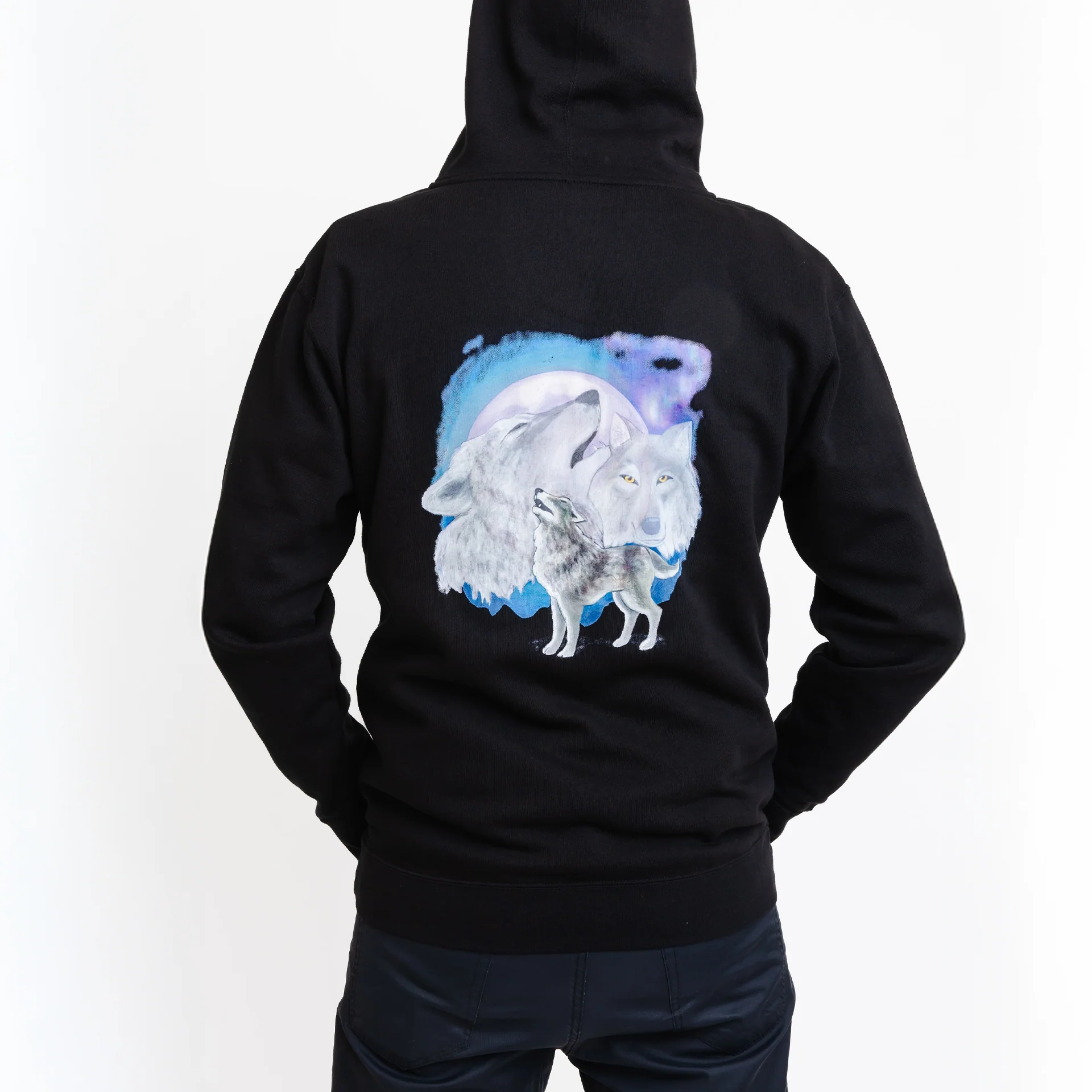 SKETCH Full Zip Wolf Hoodie - Image 4