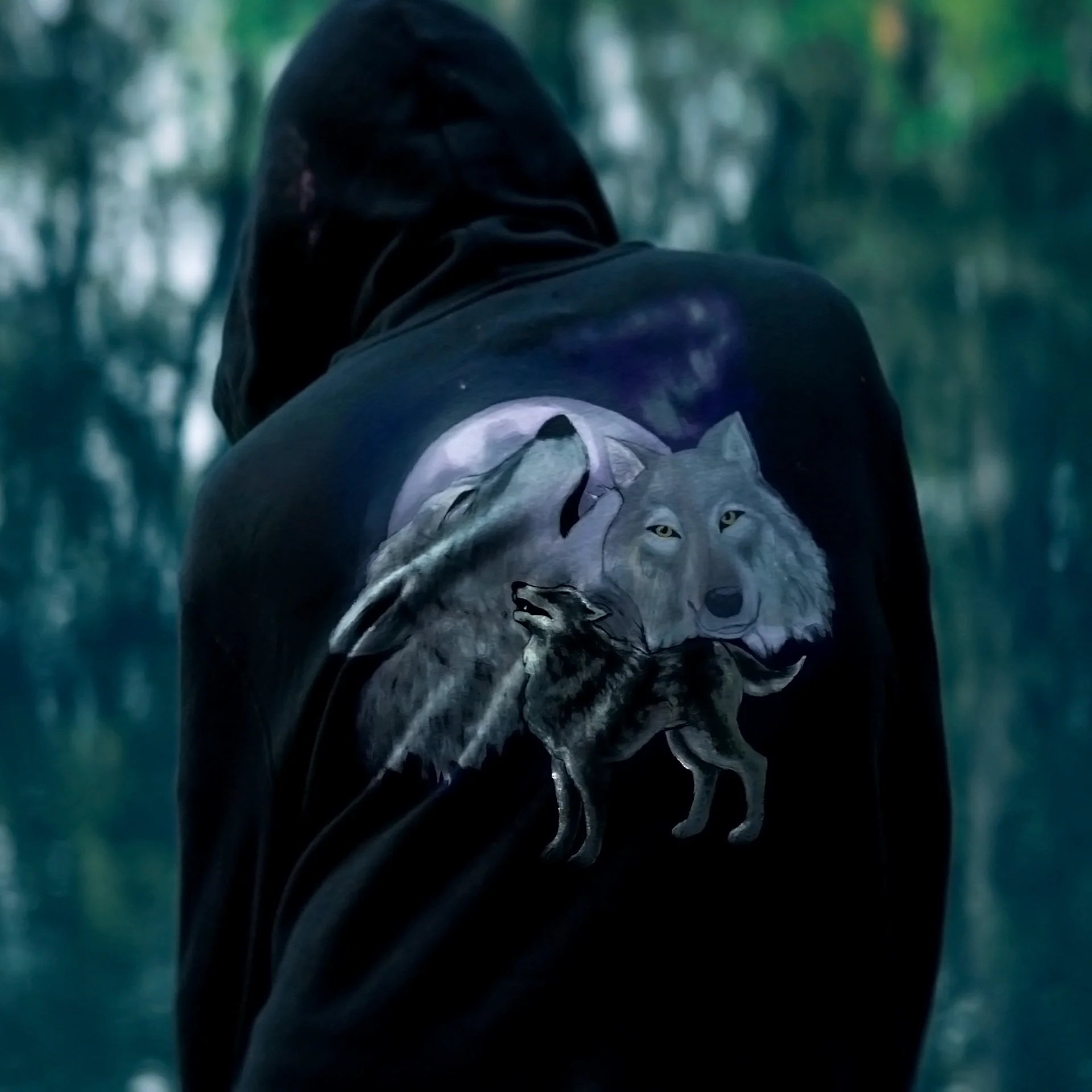 SKETCH Full Zip Wolf Hoodie - Image 7