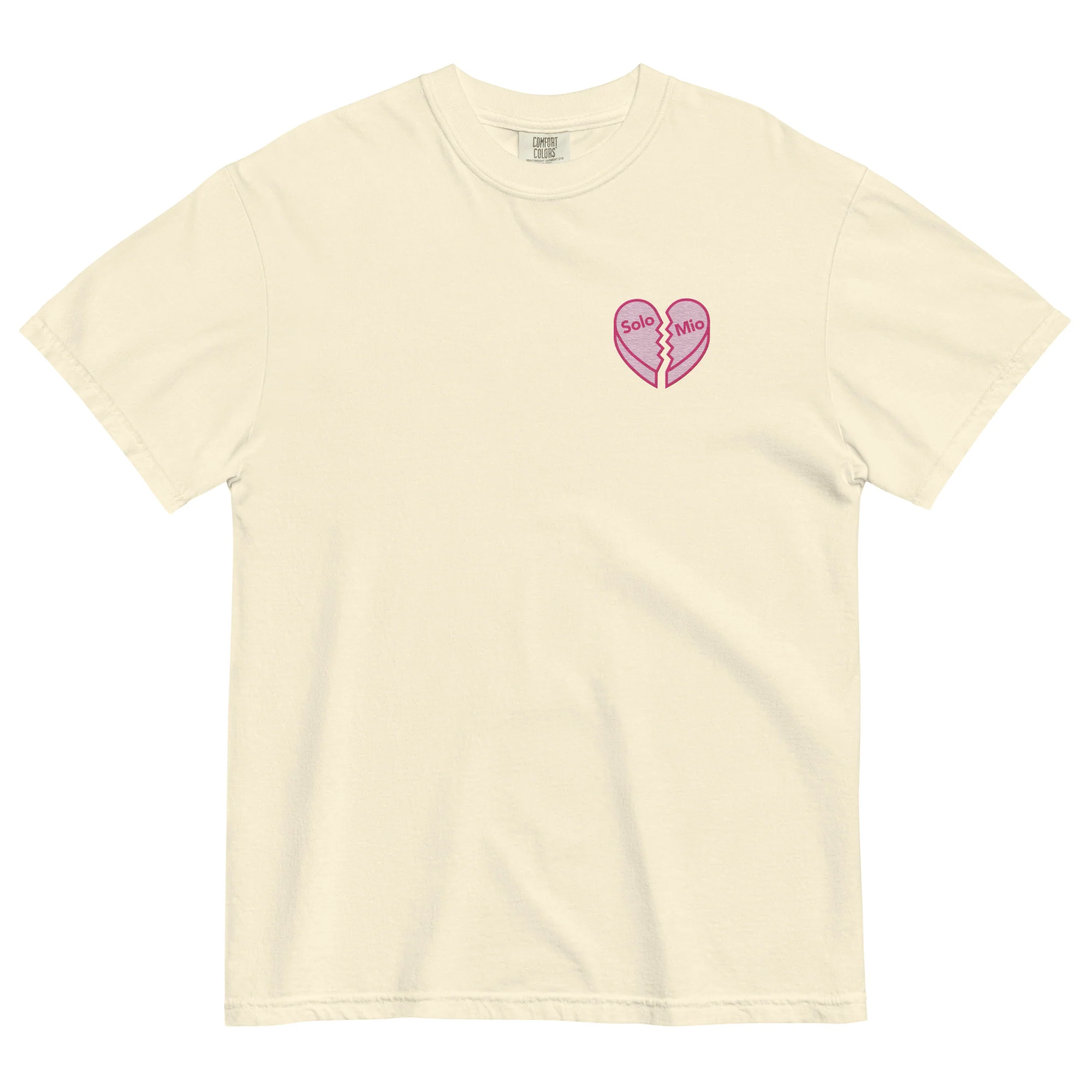 SOLO MIO Embroidered Broken Heart T-Shirt