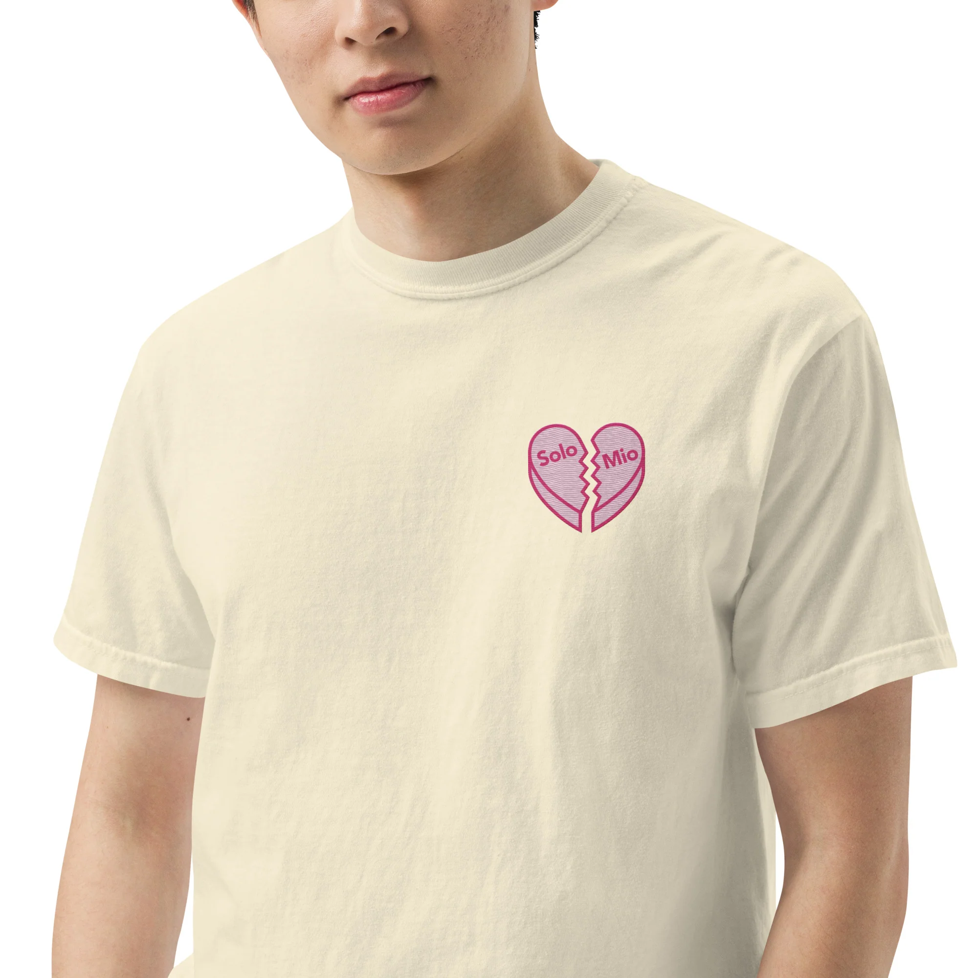 SOLO MIO Embroidered Broken Heart T-Shirt - Image 2