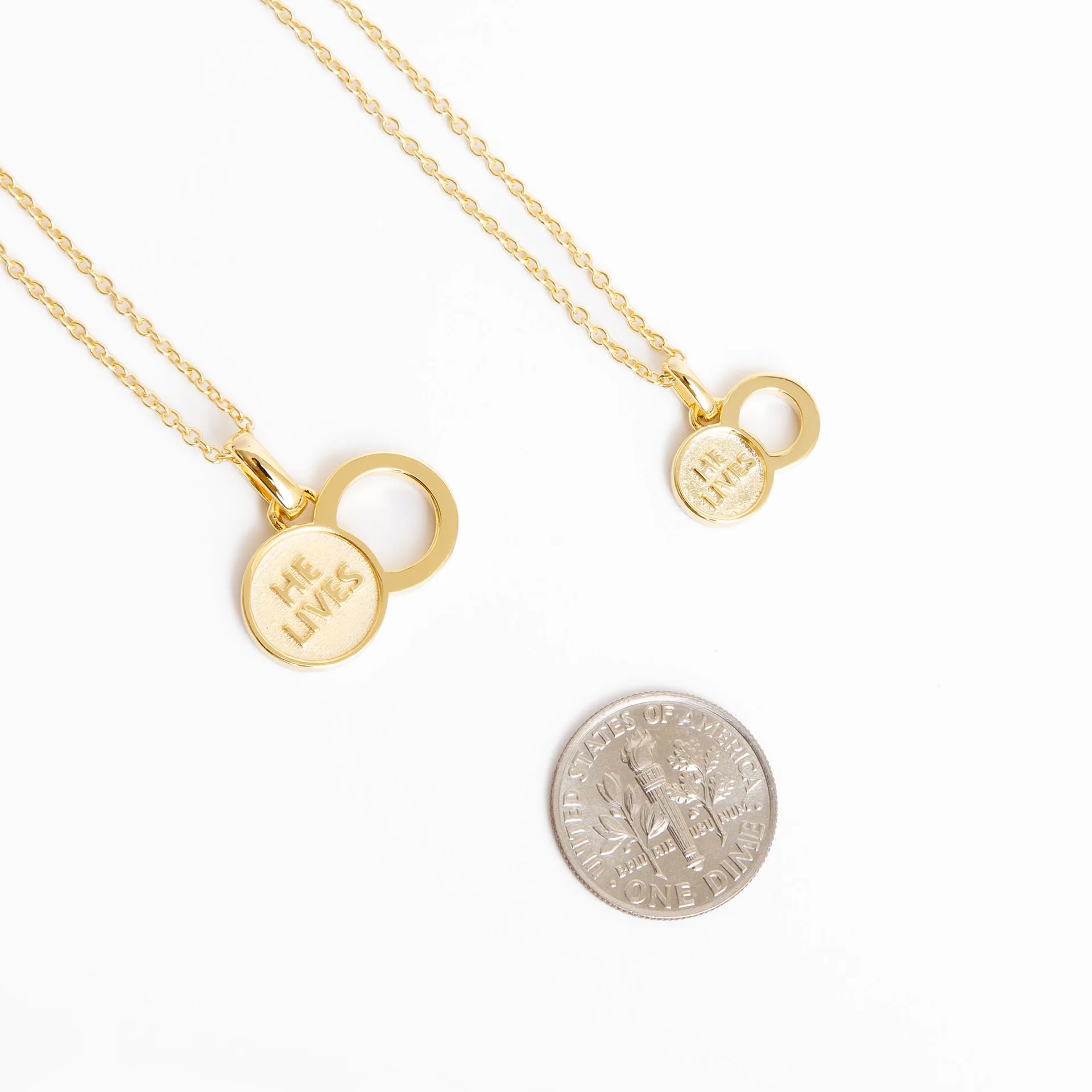 "The Empty Tomb"  14K Solid Gold Pendant Necklace - Image 4