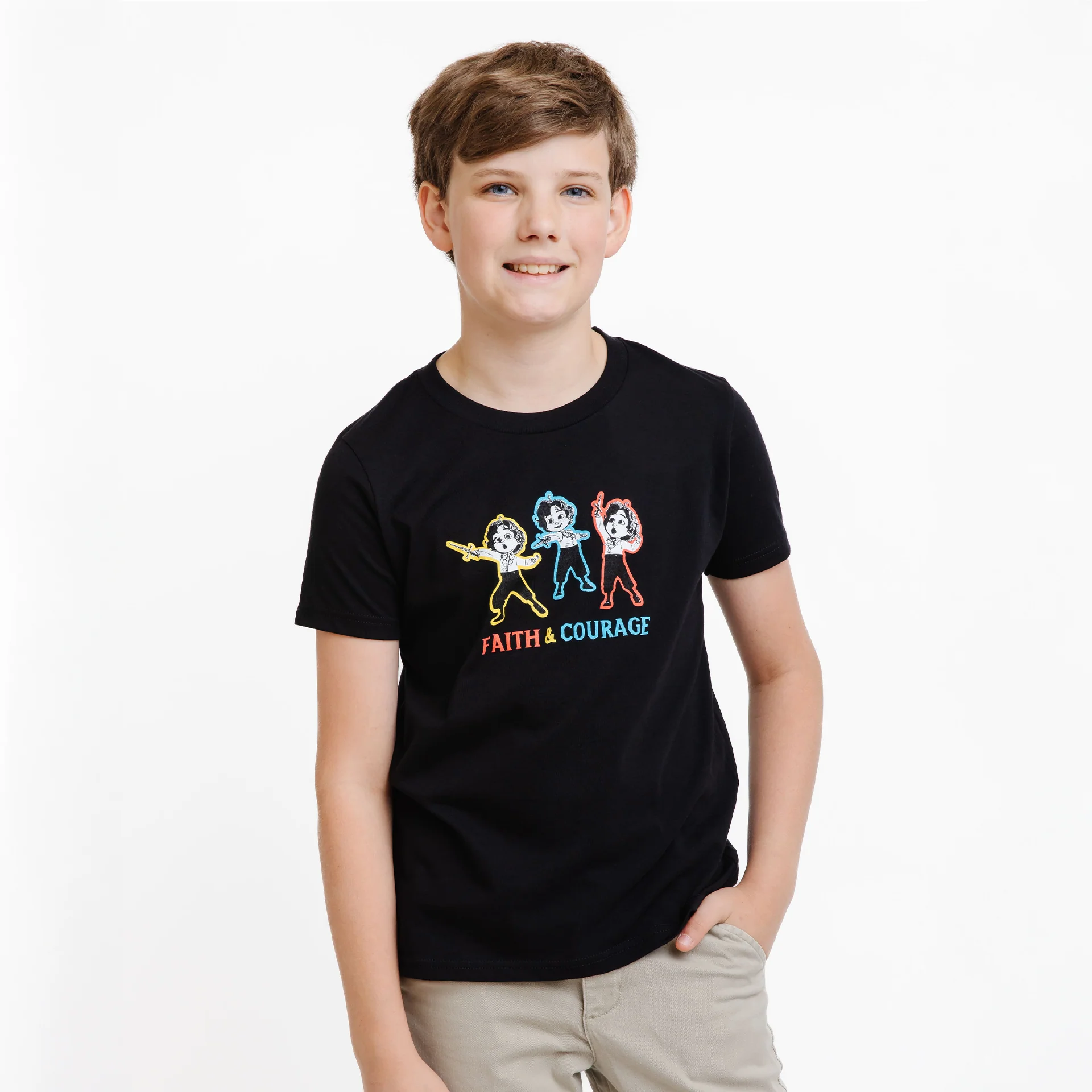 The King of Kings Faith and Courage T-Shirt - Youth + Toddler - Image 2