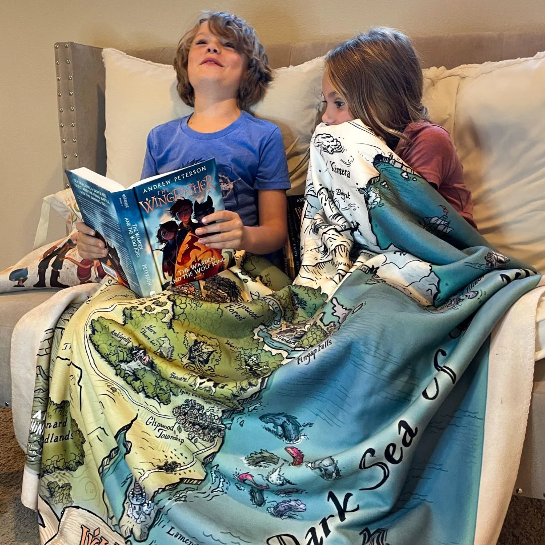 The Wingfeather Saga Map of Skree Sherpa Fleece Blanket - Image 2