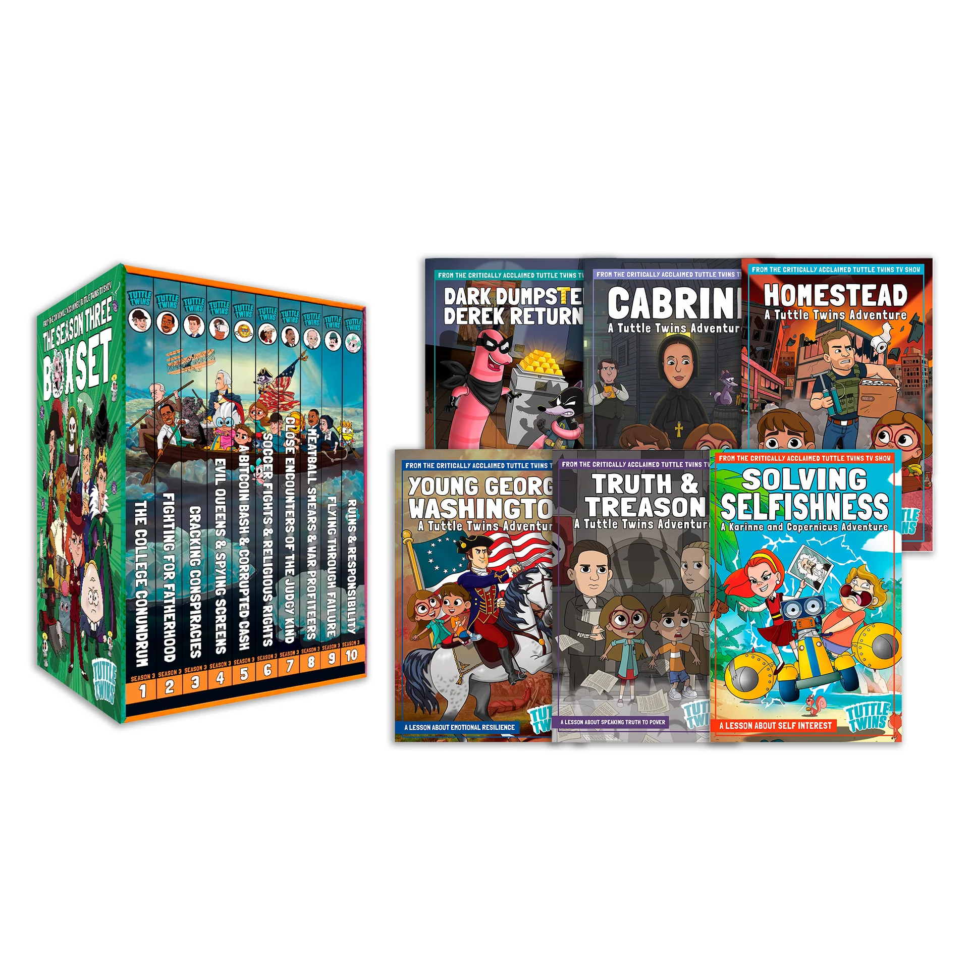 Tuttle Twins Season 3 Box Set + 6 Comic Bundle