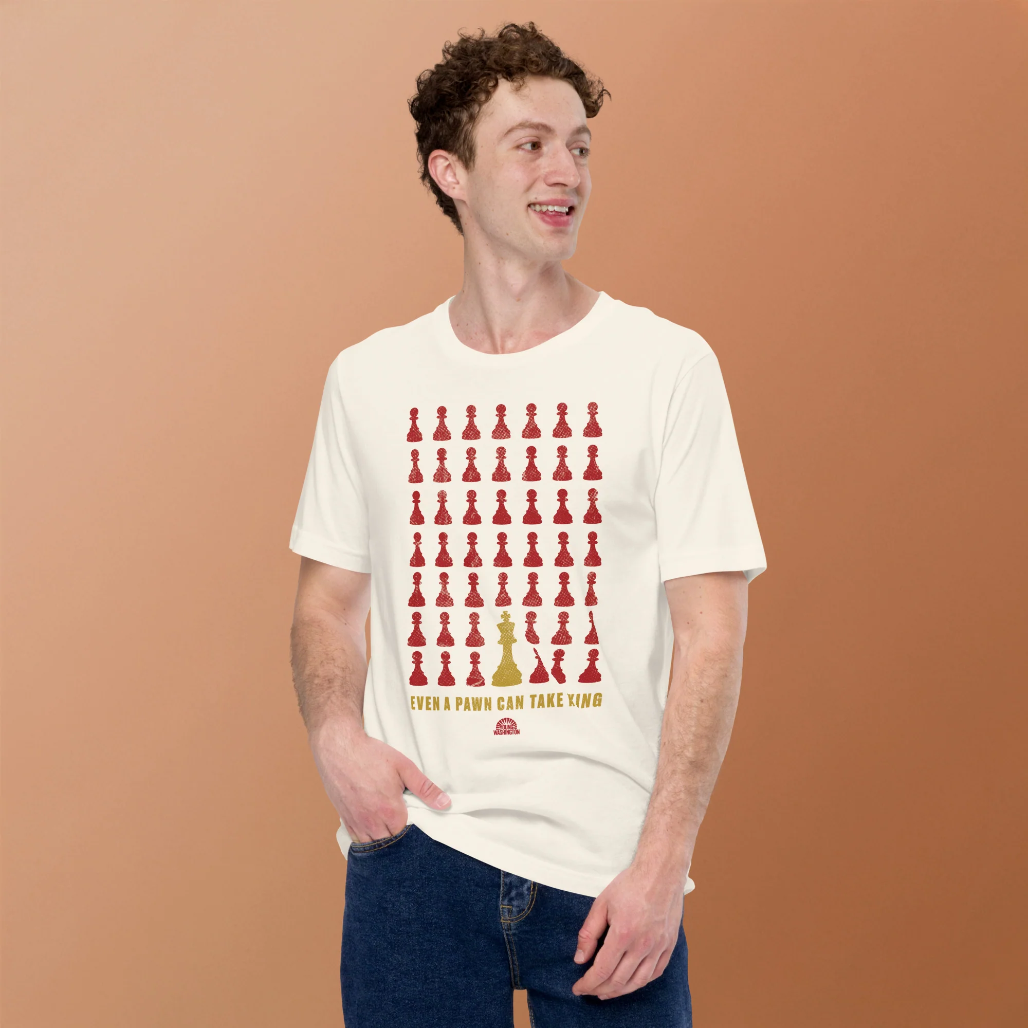 Young Washington - A Pawn Can Take a King T-Shirt - Image 2