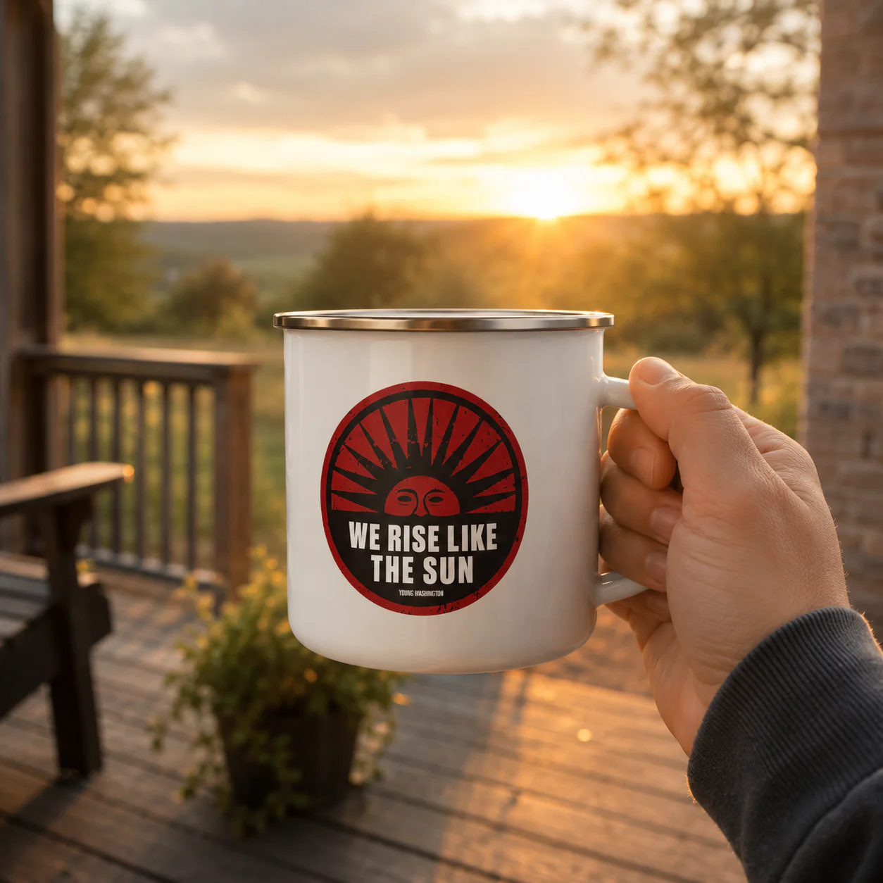Young Washington - Rise Like the Sun Enamel Mug - Image 2