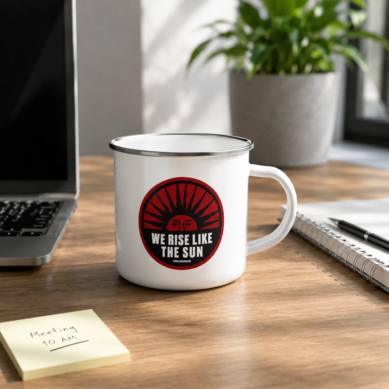 Young Washington - Rise Like the Sun Enamel Mug - Image 3